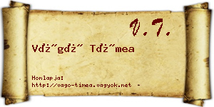 Vágó Tímea névjegykártya